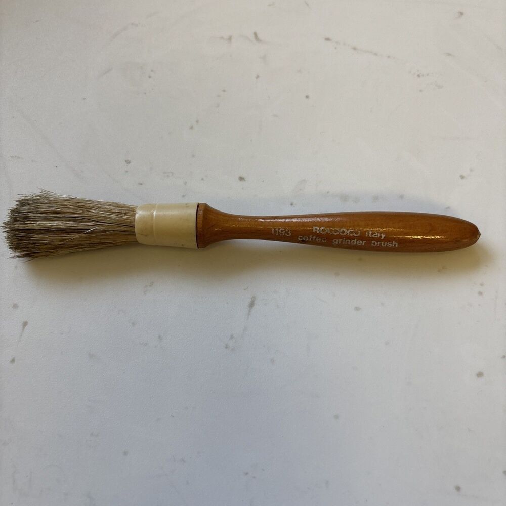 Wood Handle Coffee Grinder Cleaning Brush Espresso Tool Italy Natural Bristles